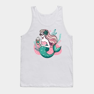 Chic Mermaid with Coffee Tank Top